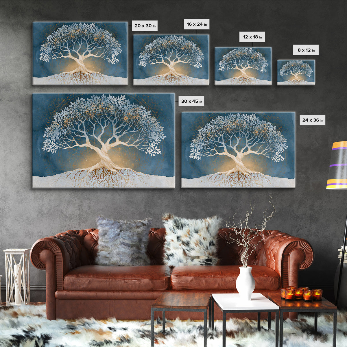 Tree of Life Framed Canvas Print, Spiritual Art, Contemporary Art, Living Room Decor, Fine Art, Spirit, Minimalist Decor, SPI-3x2-6