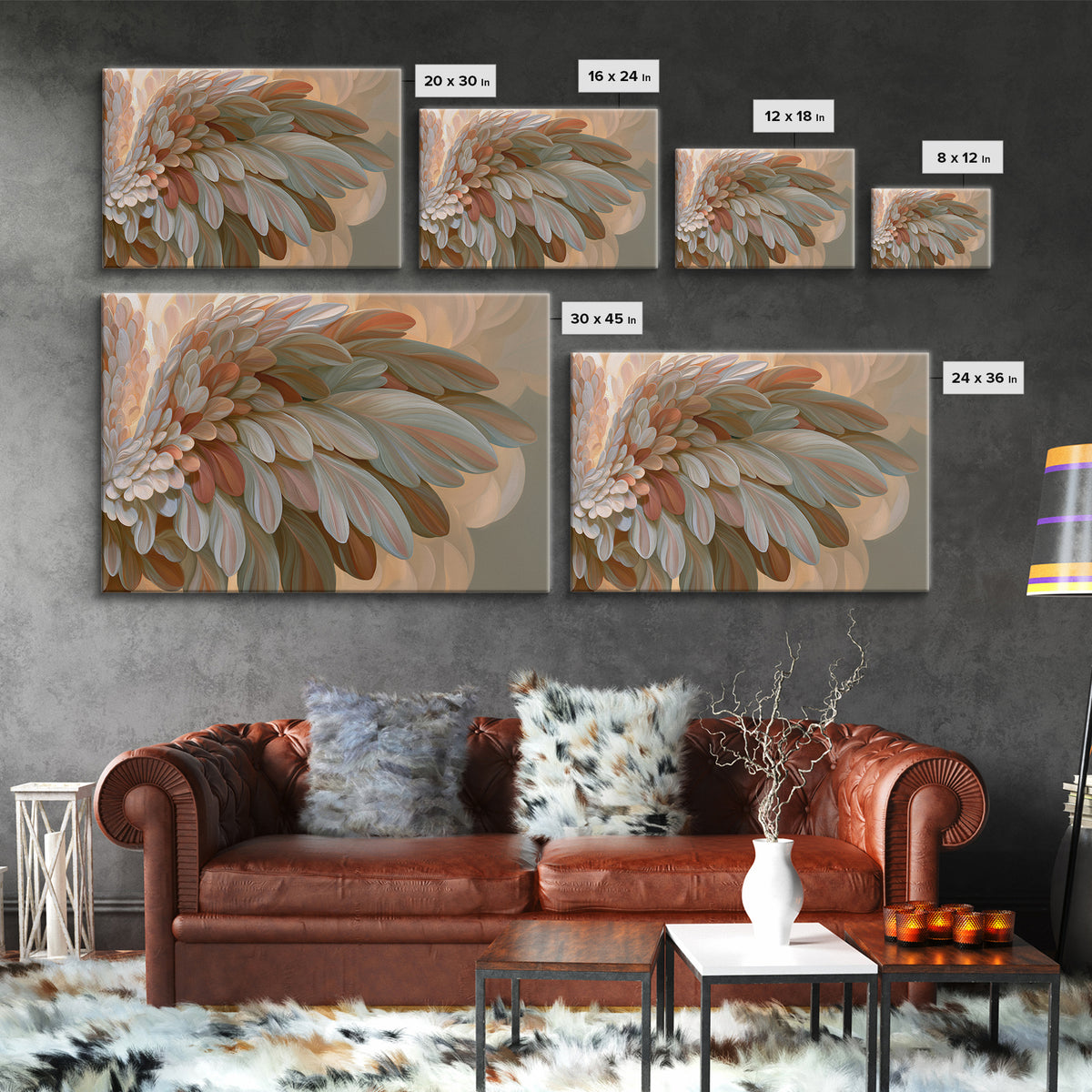 Angel Wings Emerging from Warm Light Framed Canvas Print, Spiritual Art, Christian Wall Art, Living Room Decor, Spirit, SPI-3x2-77
