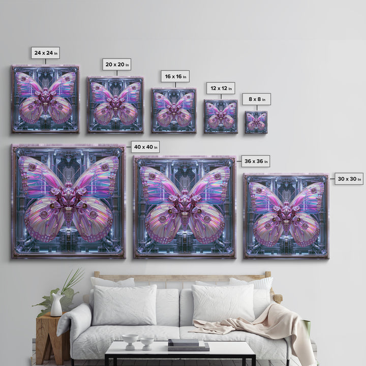 Mechanical Butterfly Specimen Canvas Print, Steampunk Art, Retro Decor, Living Room Decor, Fine Art, Mechanic, Luxury Decor, STE-1x1-14