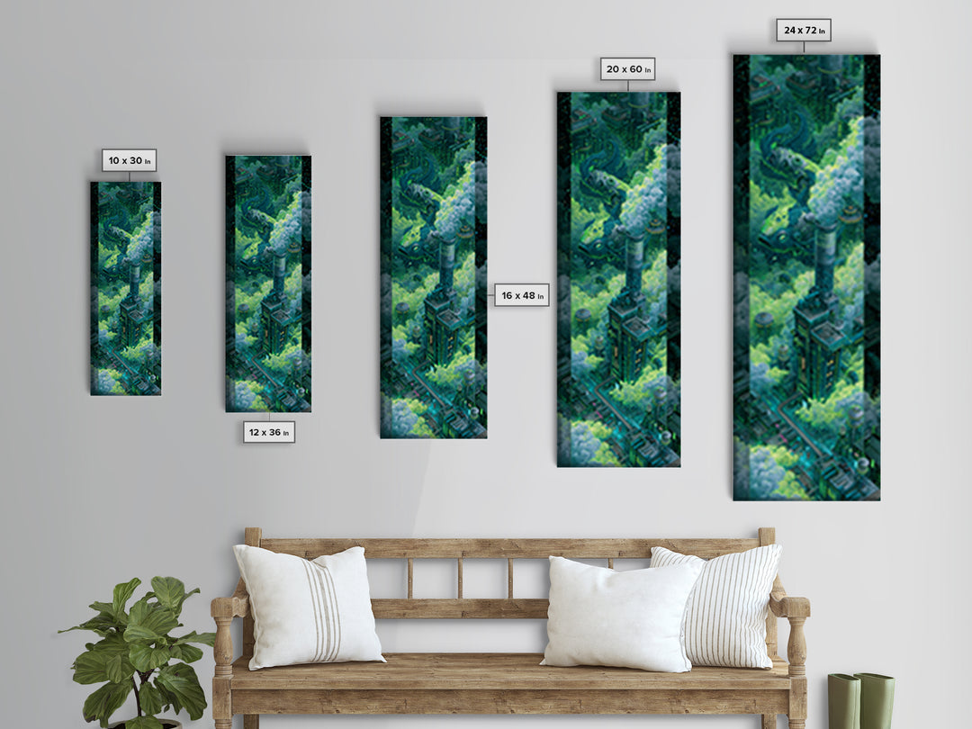 Mechanical Fish Swimming Through Clouds Canvas Print, Steampunk Art, Gothic Art, Living Room Decor, Fine Art, Mechanic, STE-1x3-10