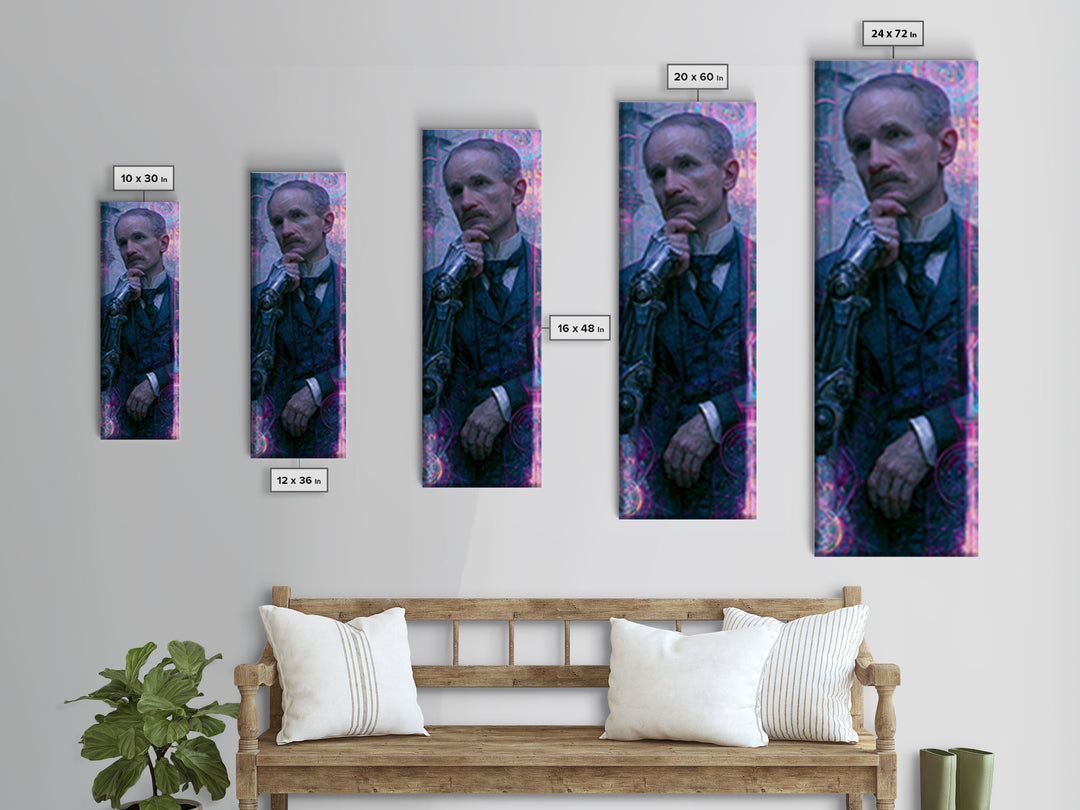 Victorian Inventor Portrait Canvas Print, Steampunk Art, Wall Art Print, Living Room Decor, Fine Art, Mechanic, Gallery Decor, STE-1x3-43