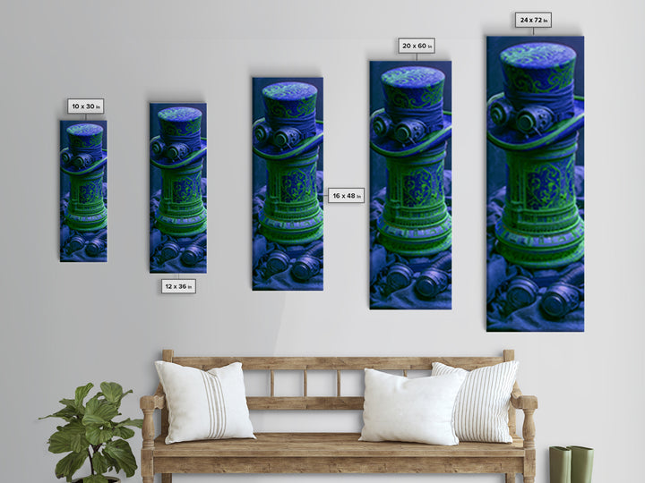 Top Hat and Goggles Still Life Framed Canvas Print, Steampunk Art, Wall Art Print, Living Room Decor, Fine Art, Mechanic, STE-1x3-64