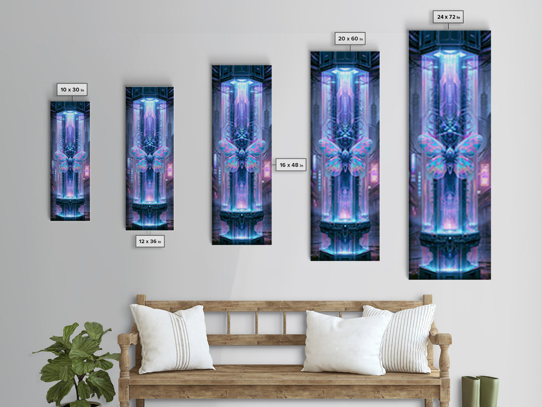 Mechanical Butterfly Specimen Framed Canvas Print, Steampunk Art, Fine Art Print, Living Room Decor, Fine Art, Mechanic, STE-1x3-74