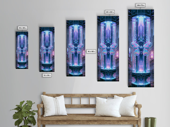 Mechanical Butterfly Specimen Framed Canvas Print, Steampunk Art, Fine Art Print, Living Room Decor, Fine Art, Mechanic, STE-1x3-74