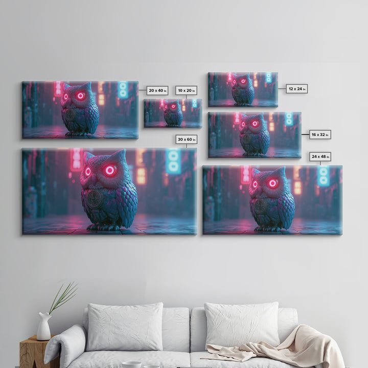 Brass Clockwork Owl Canvas Print, Steampunk Art, Living Room Decor, Oil Painting, Mechanic, Whimsigoth Decor, STE-2x1-21