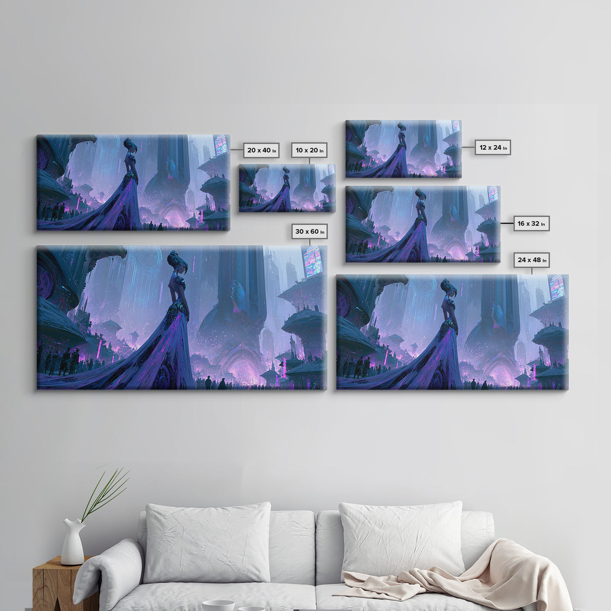 Victorian Lady with Clockwork Dress Details Canvas Print, Steampunk Art, Abstract Art, Living Room Decor, Fine Art, Mechanic, STE-2x1-61