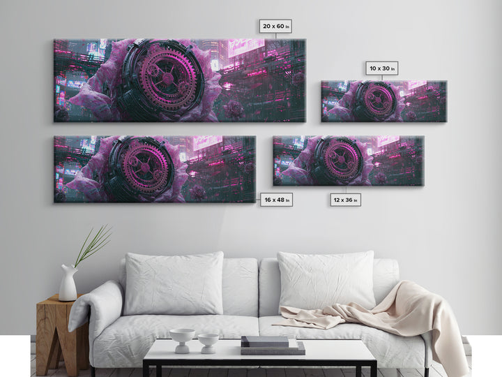 Mechanical Rose Made of Copper Gears Canvas Print, Steampunk Art, Digital Art, Living Room Decor, Fine Art, Mechanic, STE-3x1-91