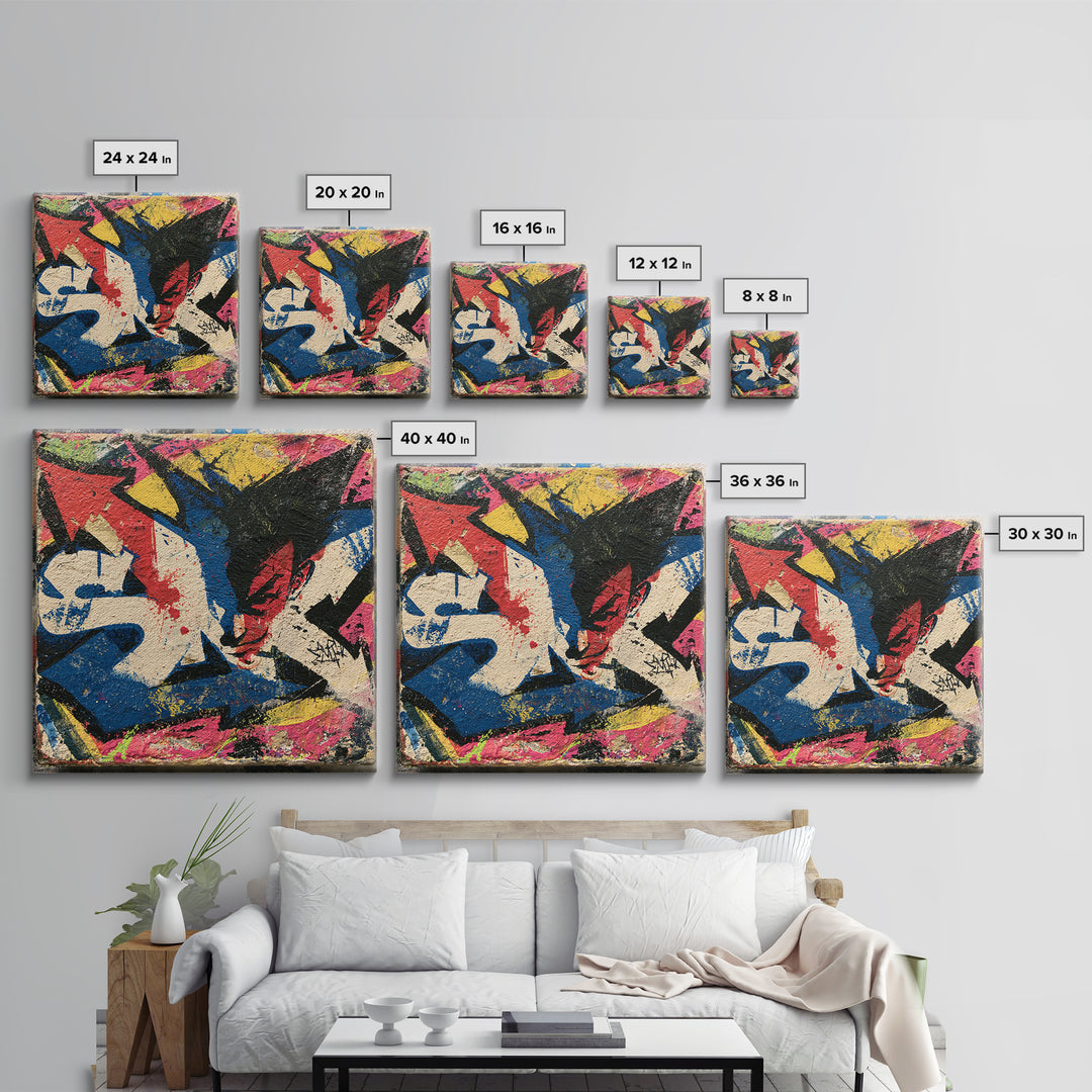 Wildstyle Arrows and Abstract Letter Forms Without Canvas Print, Street Art, Gallery Decor, Living Room Decor, Fine Art, Urban, STR-1x1-17