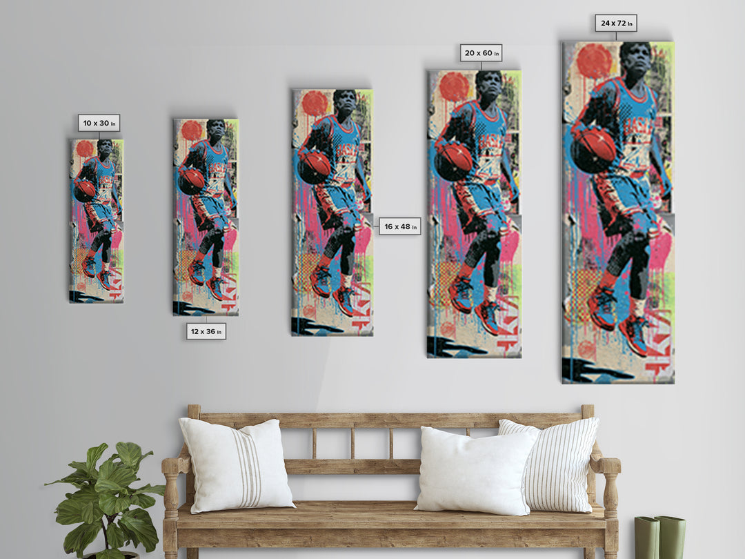 Street Basketball Player Canvas Print, Street Art, Neutral Decor, Living Room Decor, Fine Art, Urban, Home Decor, Poster, STR-1x3-18