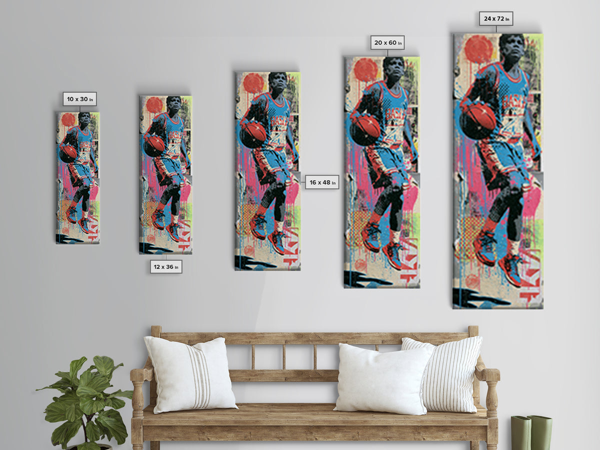 Street Basketball Player Canvas Print, Street Art, Neutral Decor, Living Room Decor, Fine Art, Urban, Home Decor, Poster, STR-1x3-18