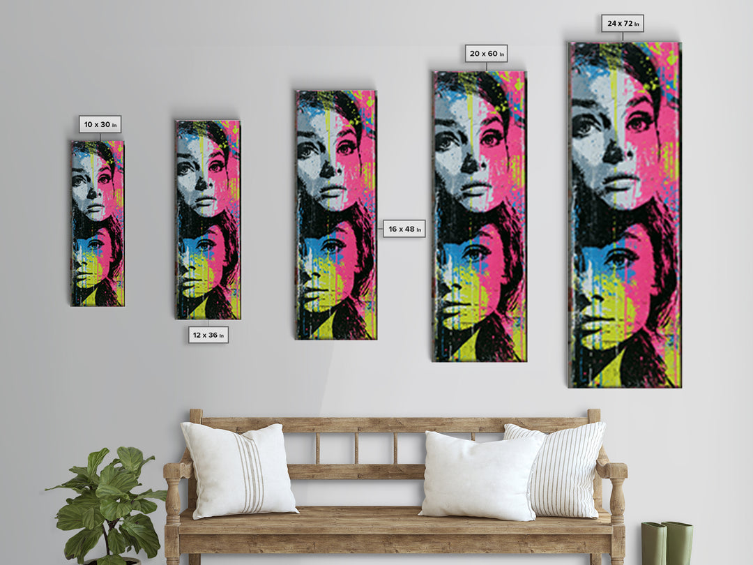 Bold Stencil Portrait Canvas Print, Street Art, Large Wall Art, Living Room Decor, Oil Painting, Urban, Canvas Painting, STR-1x3-85