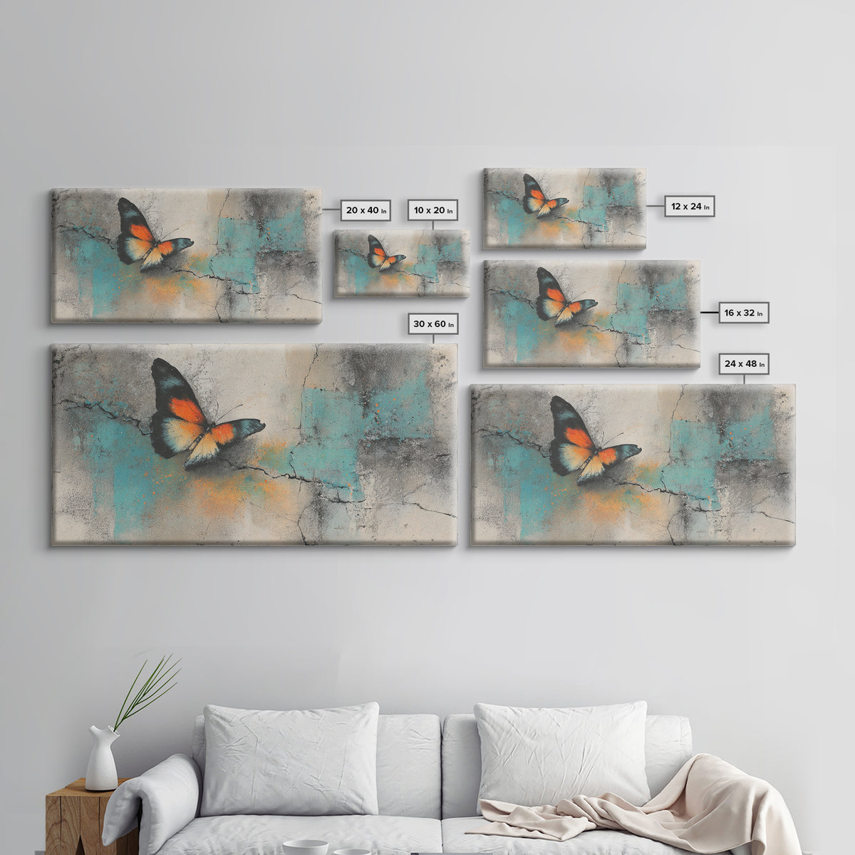 Wildstyle Arrows and Abstract Letter Forms Without Framed Canvas Print, Street Art, Painting, Living Room Decor, Urban, STR-2x1-37
