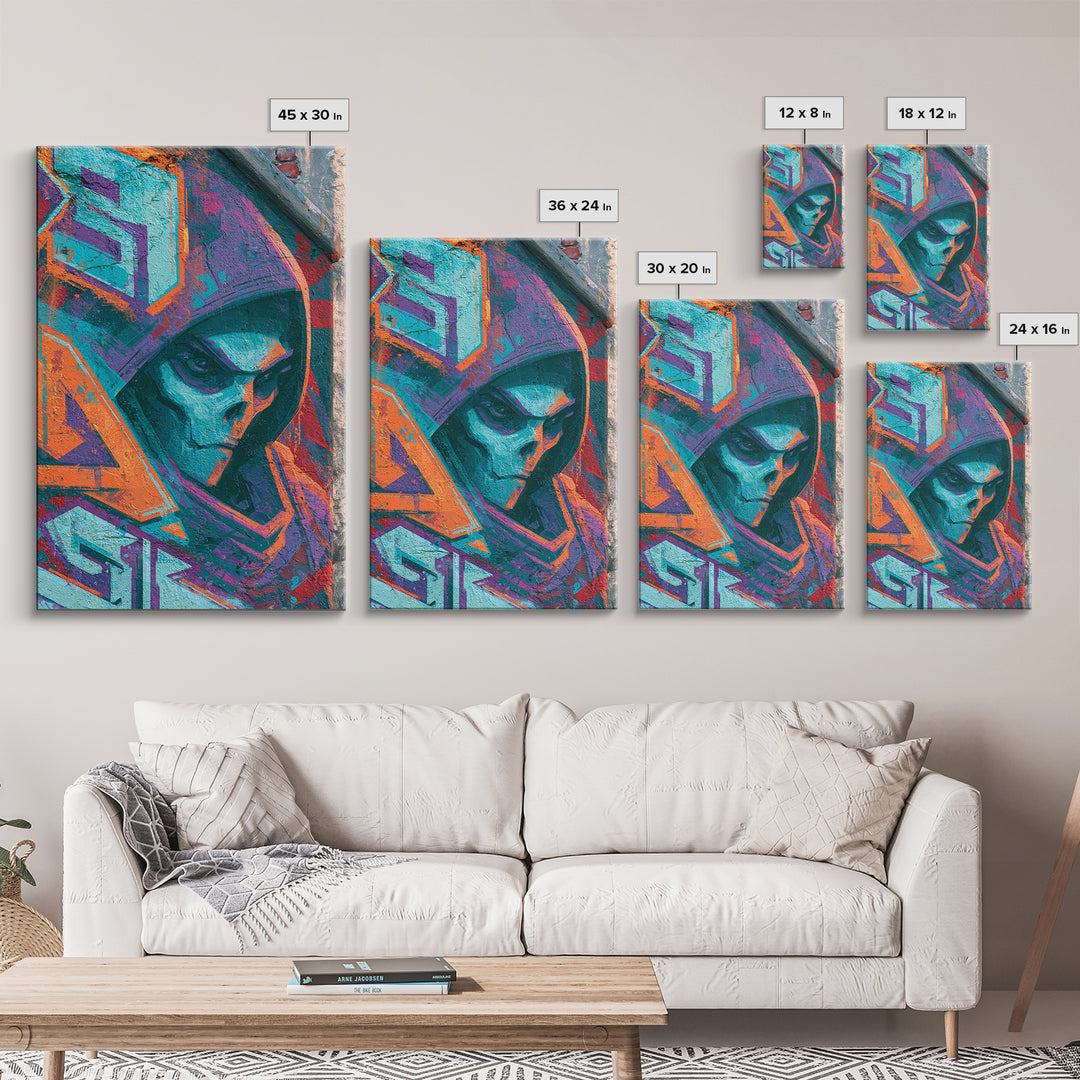 Wildstyle Arrows and Abstract Letter Forms Without Framed Canvas Print, Street Art, Canvas, Living Room Decor, Fine Art, Urban, STR-2x3-1