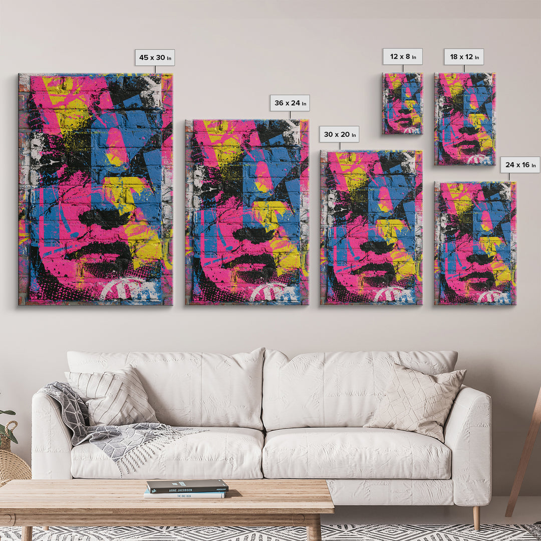 Brick Wall Texture Framed Canvas Print, Street Art, Large Wall Art, Living Room Decor, Abstract Art, Urban, Canvas Painting, STR-2x3-60