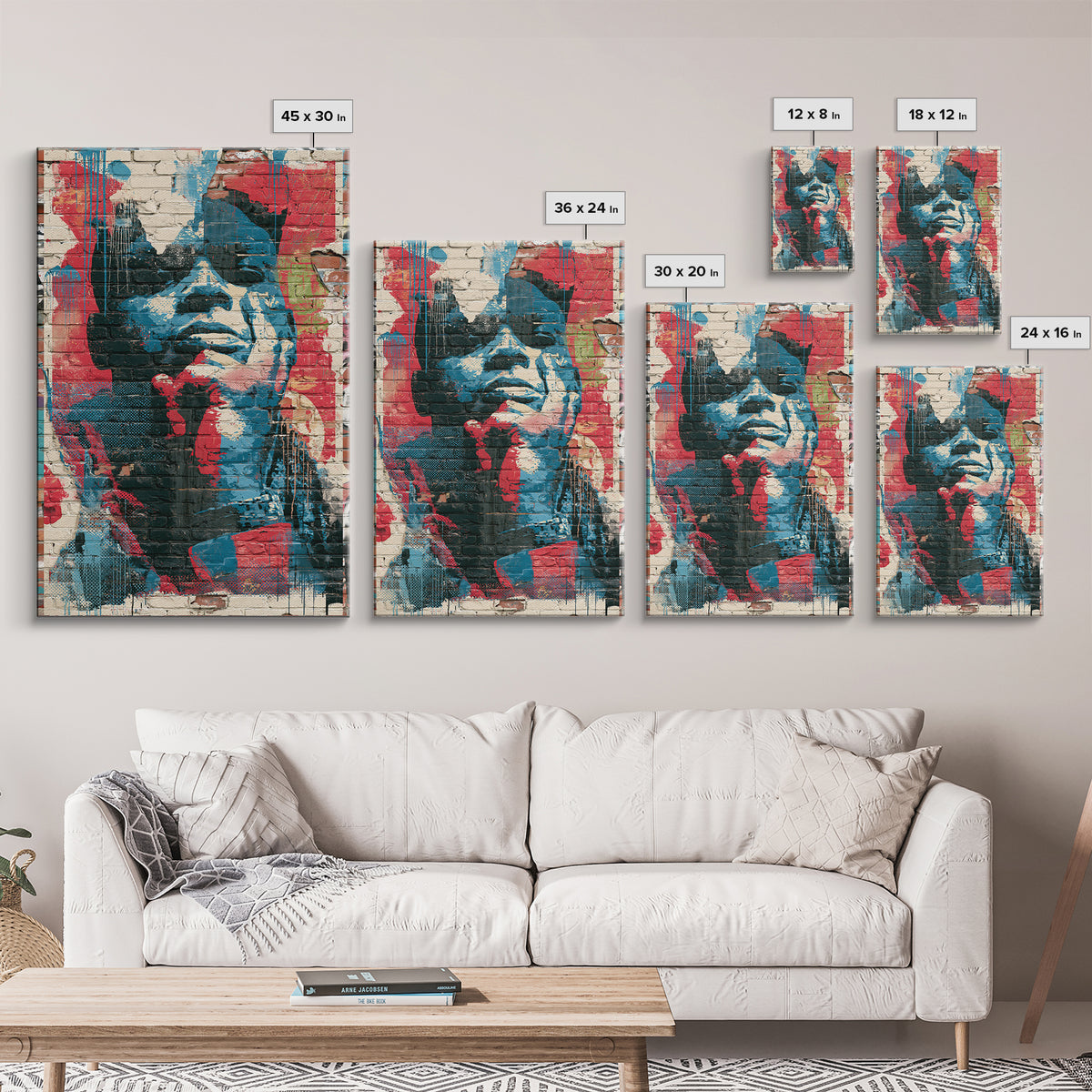 Brick Wall Texture Framed Canvas Print, Street Art, Modern Decor, Living Room Decor, Abstract Art, Urban, Poster, Wall Decor, STR-2x3-84