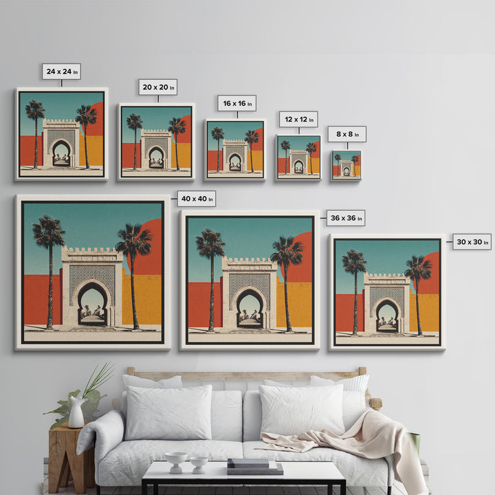 Marrakesh Arch and Tile Pattern Poster Canvas Print, Travel Poster(2), Gallery Wall Set, Living Room Decor, Fine Art, Voyage, TPO-1x1-17