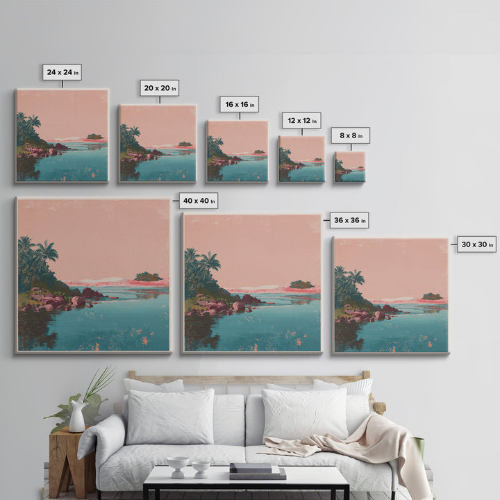 Cape Cod Lighthouse Summer Poster Framed Canvas Print, Travel Poster(2), Mid Century Wall Art, Living Room Decor, Voyage, TPO-1x1-66
