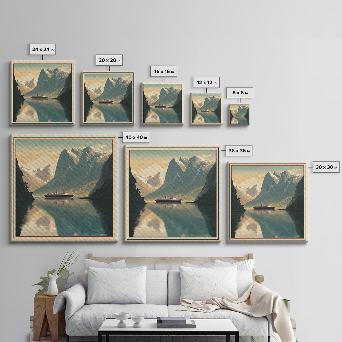 Norway Fjord Cruise Poster Canvas Print, Travel Poster(2), Digital Poster, Living Room Decor, Fine Art, Voyage, TPO-1x1-94