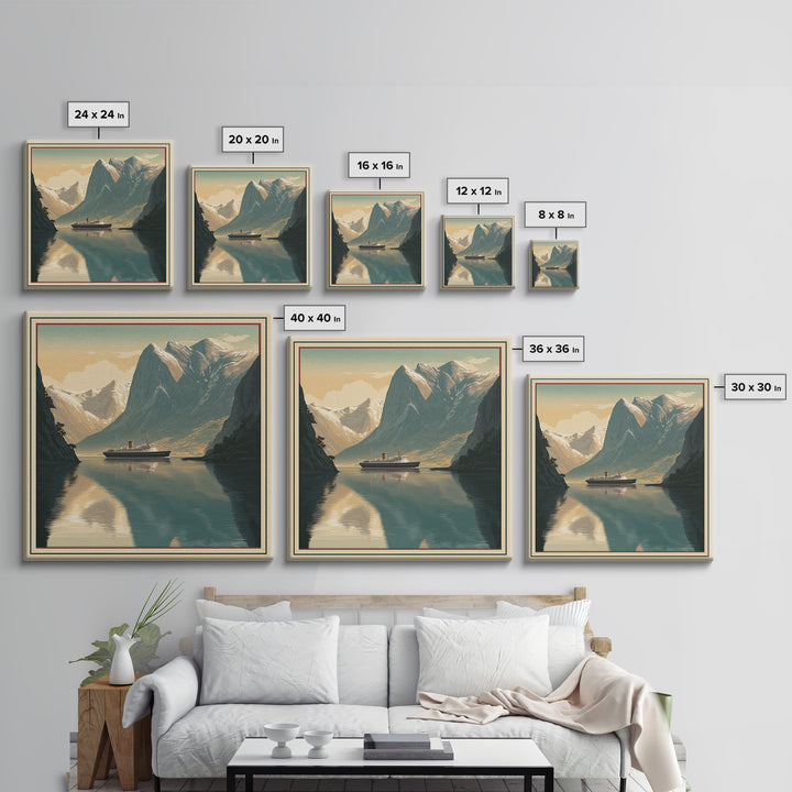 Norway Fjord Cruise Poster Canvas Print, Travel Poster(2), Digital Poster, Living Room Decor, Fine Art, Voyage, TPO-1x1-94