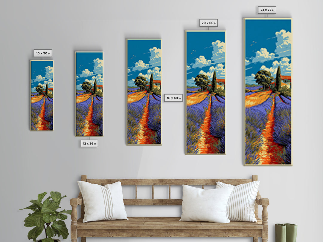 Provence Lavender Field Poster Canvas Print, Travel Poster(2), Set of 3 Wall Art, Living Room Decor, Fine Art, Voyage, TPO-1x3-11