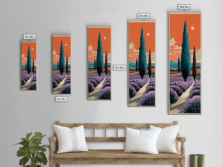 Provence Lavender Field Poster Canvas Print, Travel Poster(2), Retro Wall Art, Living Room Decor, Fine Art, Voyage, Map Print, TPO-1x3-59