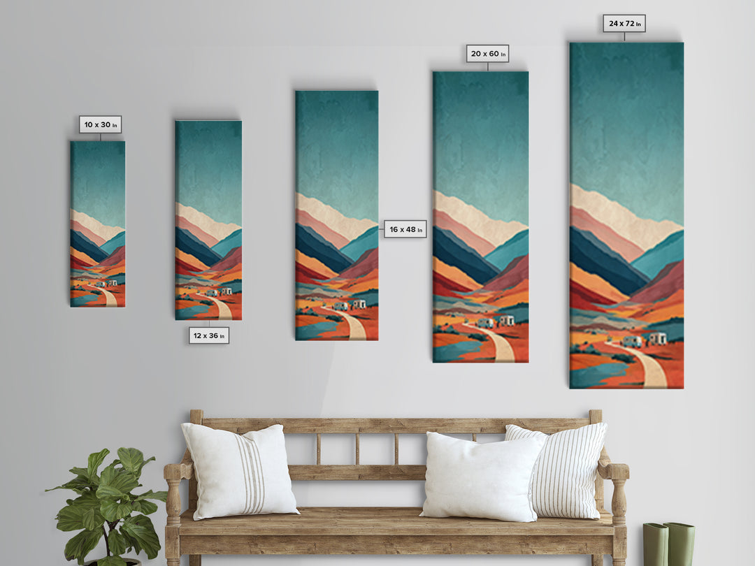Moroccan Desert Caravan Travel Poster Framed Canvas Print, Travel Poster(2), Gallery Wall Set, Living Room Decor, Voyage, TPO-1x3-91
