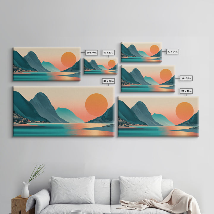 Norway Fjord Cruise Poster Framed Canvas Print, Travel Poster(2), Fine Art Print, Living Room Decor, Fine Art, Voyage, TPO-2x1-18