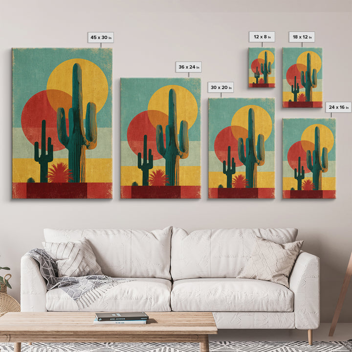 Mexico Cactus and Sun Travel Poster Canvas Print, Travel Poster(2), Home Decor, Living Room Decor, Voyage, Coastal Wall Art, TPO-2x3-5