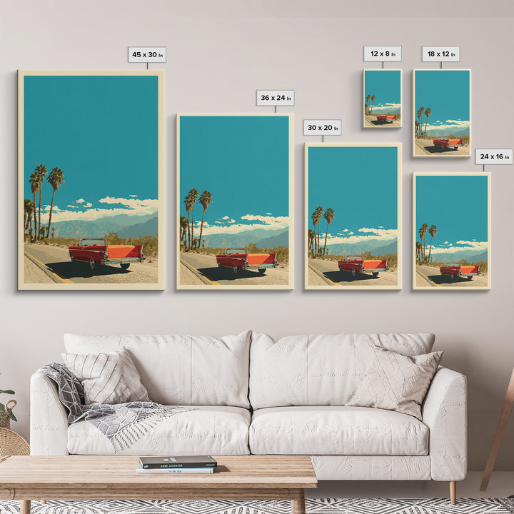 Route 66 Desert Road Canvas Print, Travel Poster(2), Living Room Decor, Oil Painting, Voyage, Downloadable Prints, TPO-2x3-71
