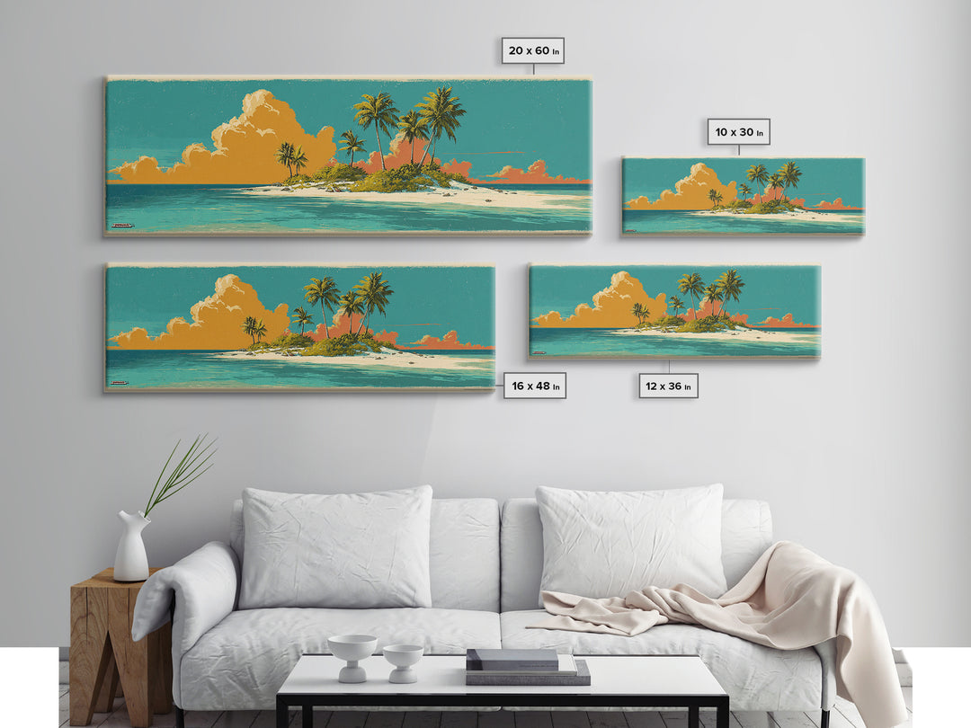 Tropical Island Lagoon Poster Canvas Print, Travel Poster(2), Poster Art, Living Room Decor, Fine Art, Voyage, Wall Decor, TPO-3x1-16