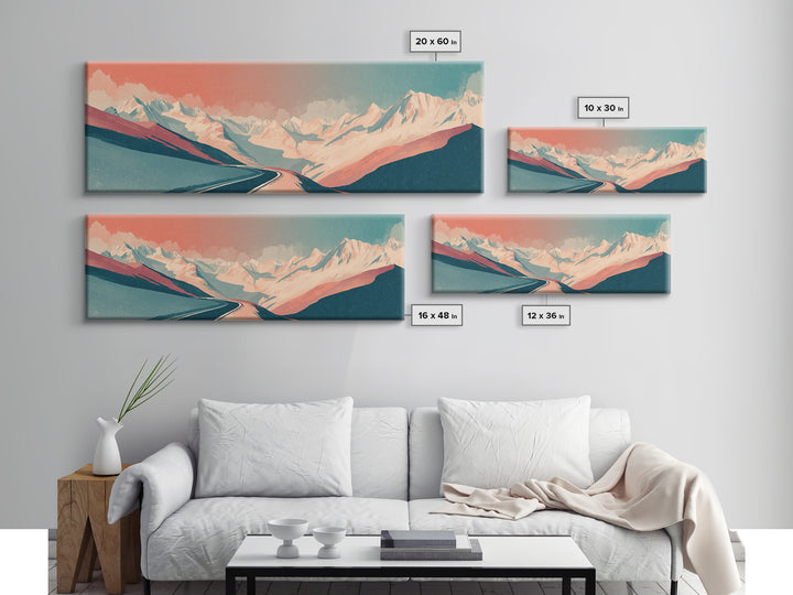 Swiss Alps Ski Poster Framed Canvas Print, Travel Poster(2), Wall Art, Living Room Decor, Voyage 272, Set of Wall Art, TPO-3x1-72