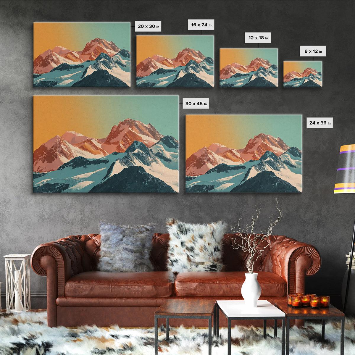 Swiss Alps Ski Poster Framed Canvas Print, Travel Poster(2), Downloadable Prints, Living Room Decor, Fine Art, Voyage, TPO-3x2-36