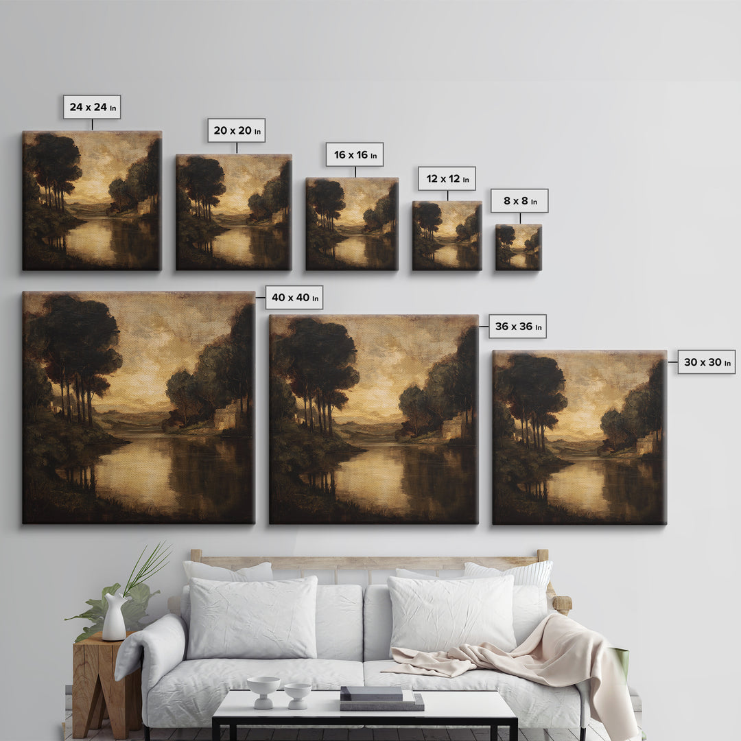 Classic Oil Painted Landscape Canvas Print, Traditional Art, Room Decor, Living Room Decor, Fine Art, Classic, Digital Art, TRA-1x1-25