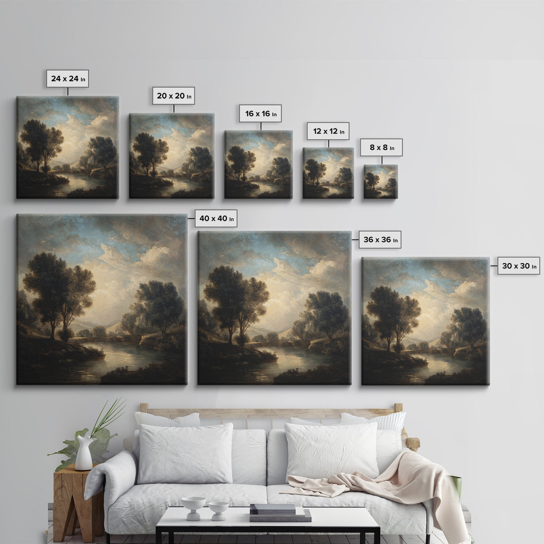 Classic Oil Painted Landscape Canvas Print, Traditional Art, Room Decor, Living Room Decor, Fine Art, Classic, Digital Art, TRA-1x1-49