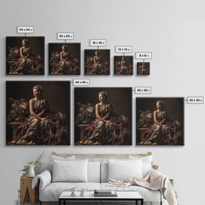Classical Portrait with Dignified Lighting Framed Canvas Print, Traditional Art, Digital Art, Living Room Decor, Classic, TRA-1x1-8