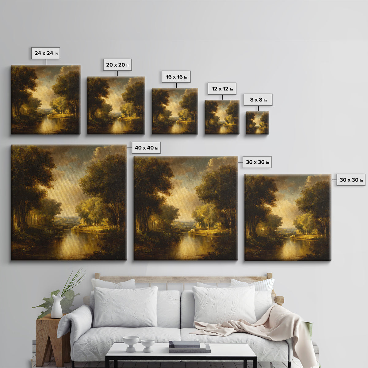 Classic Oil Painted Landscape Canvas Print, Traditional Art, Art Print, Living Room Decor, Fine Art, Classic, Custom Art, TRA-1x1-97