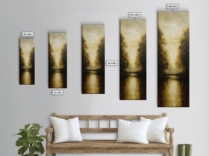 Classic Oil Painted Landscape Canvas Print, Traditional Art, Minimalist Decor, Living Room Decor, Oil Painting, Classic, TRA-1x3-13