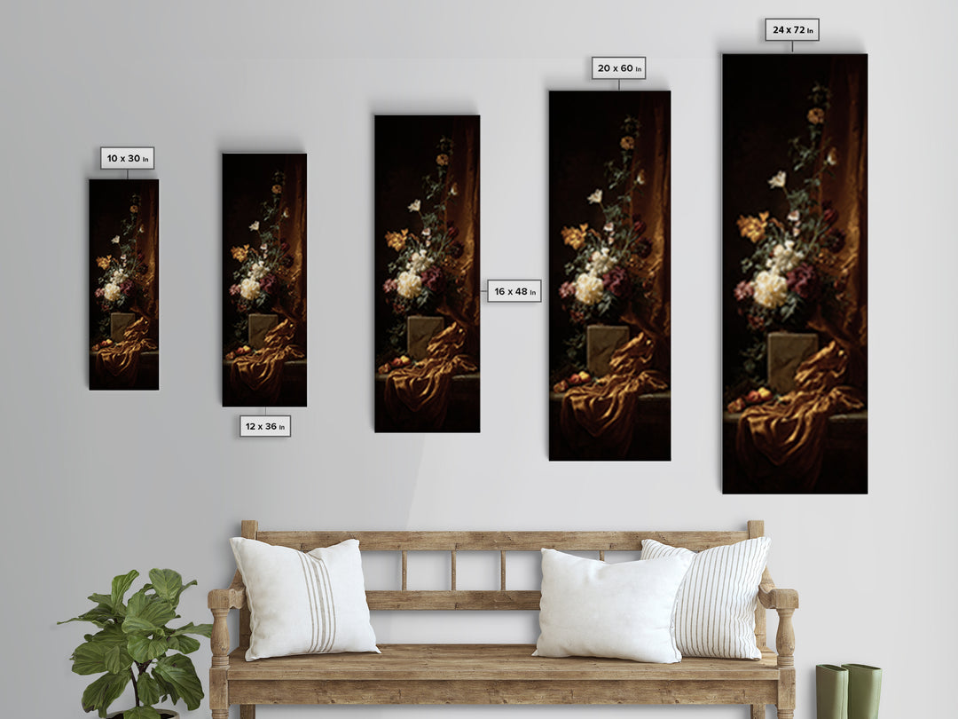 Bird Study on a Flowering Branch Canvas Print, Traditional Art, Indian Art, Living Room Decor, Oil Painting, Classic, TRA-1x3-22