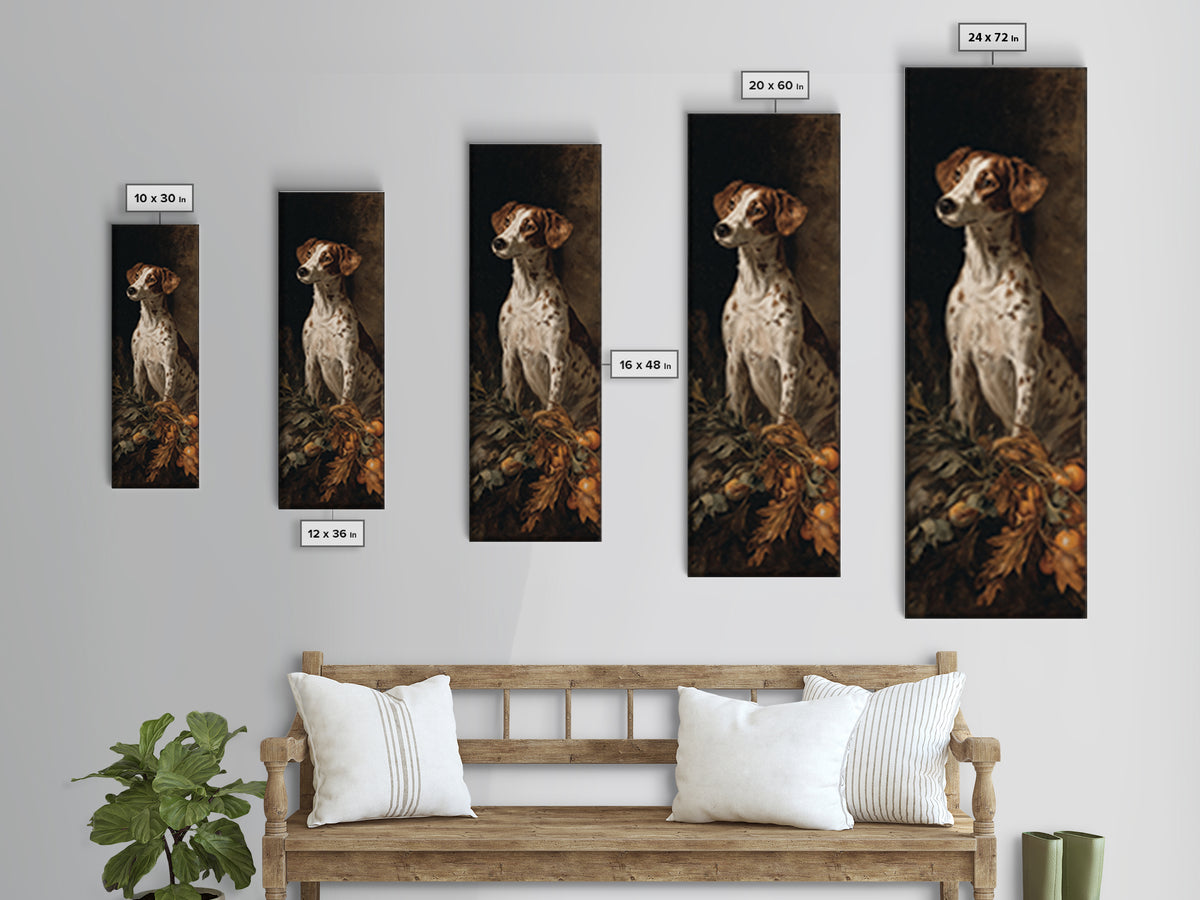 Hunting Dog Portrait Framed Canvas Print, Traditional Art, Art, Living Room Decor, Classic, Printable Art, Art Commissions, TRA-1x3-24