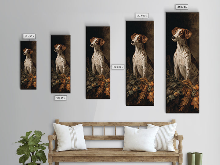 Hunting Dog Portrait Framed Canvas Print, Traditional Art, Art, Living Room Decor, Classic, Printable Art, Art Commissions, TRA-1x3-24