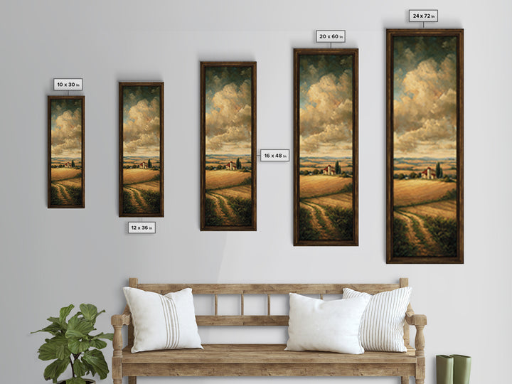 Barn and Farmland Canvas Print, Traditional Art, Boho, Living Room Decor, Fine Art, Classic, Indian Wall Art, Japanese Decor, TRA-1x3-35