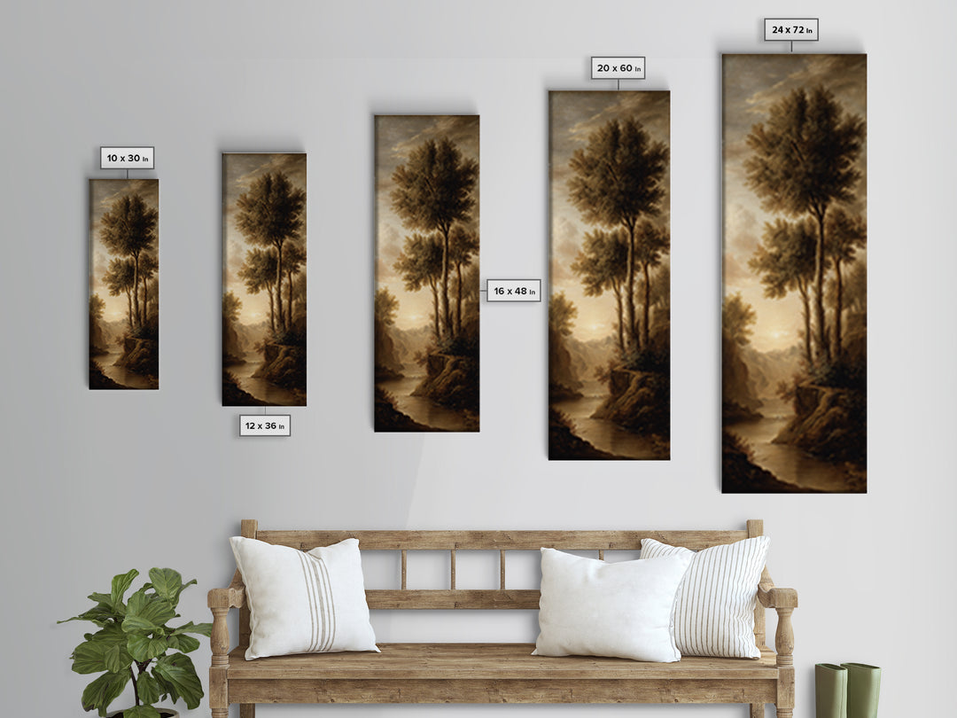 Classic Oil Painted Landscape Canvas Print, Traditional Art, Minimalist Decor, Living Room Decor, Oil Painting, Classic, TRA-1x3-37