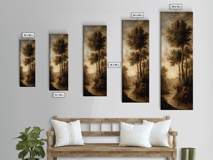 Classic Oil Painted Landscape Canvas Print, Traditional Art, Minimalist Decor, Living Room Decor, Oil Painting, Classic, TRA-1x3-37