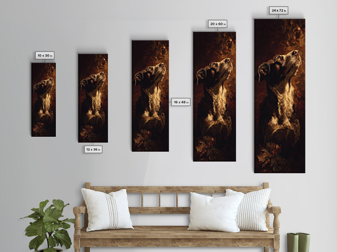 Hunting Dog Portrait Canvas Print, Traditional Art, Custom Art, Living Room Decor, Classic, Modern Decor, Fine Art Print, TRA-1x3-72