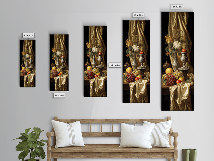Dutch Fruit and Silver Goblet Still Life Canvas Print, Traditional Art, Japanese Decor, Living Room Decor, Fine Art, Classic, TRA-1x3-88