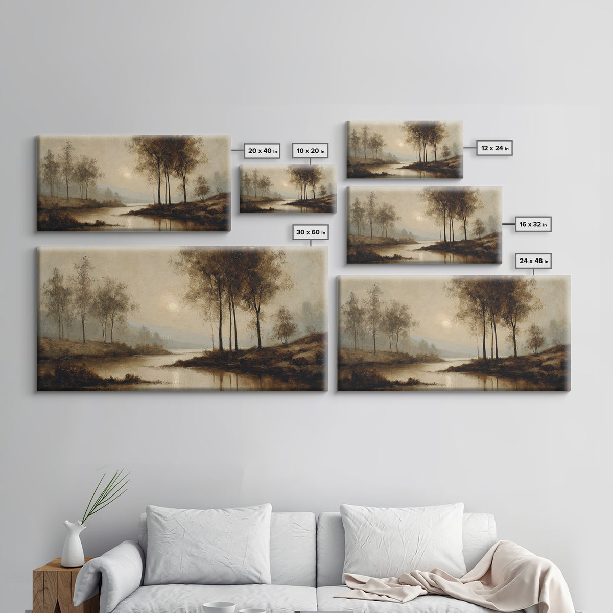 Classic Oil Painted Landscape Canvas Print, Traditional Art, Art Print, Living Room Decor, Fine Art, Classic, Custom Art, TRA-2x1-21