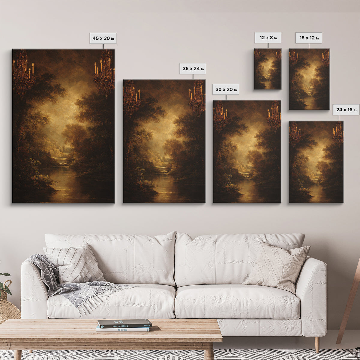 Classic Oil Painted Landscape Framed Canvas Print, Traditional Art, Printable Art, Living Room Decor, Watercolor Art, Classic, TRA-2x3-33