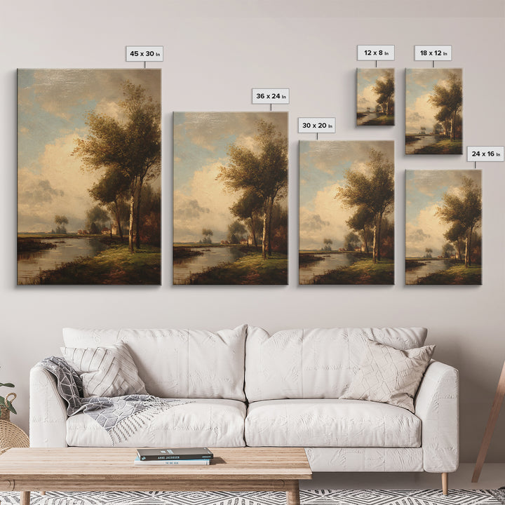 Classic Oil Painted Landscape Canvas Print, Traditional Art, Furry Art, Living Room Decor, Fine Art, Classic, Fine Art Print, TRA-2x3-81