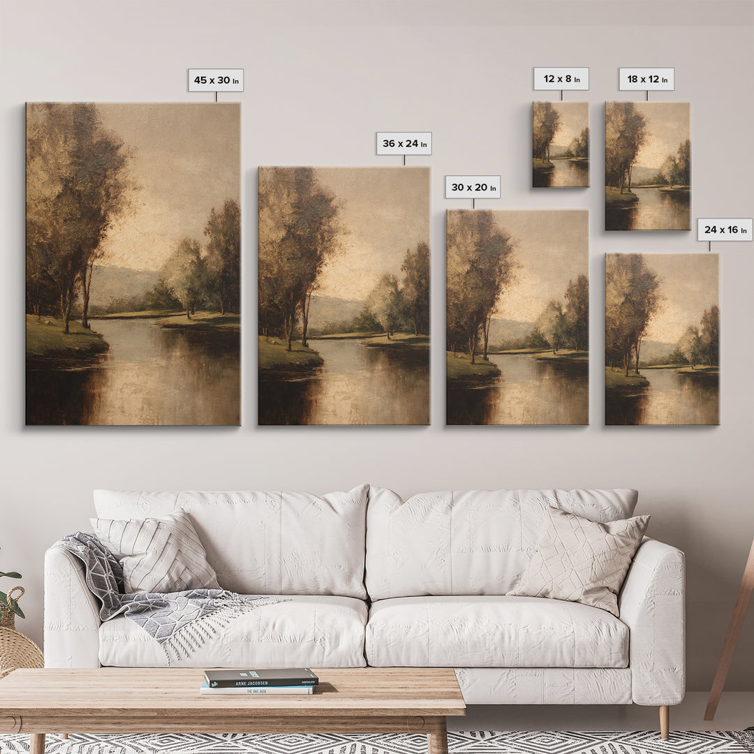 Classic Oil Painted Landscape Canvas Print, Traditional Art, Art Commission, Living Room Decor, Classic, Watercolor Art, TRA-2x3-9