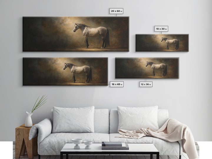 Realistic Horse Portrait Canvas Print, Traditional Art, Luxury Decor, Living Room Decor, Fine Art, Classic, Art Print, TRA-3x1-19